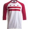 Washington, DC Flag | D.C. Capitol Raglan Shirt, Baseball T-Shirt for Men Women(Vintage Scarlet & White)