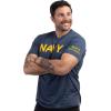 Navy Chest Print & U.S. Military Sleeve Flag Shirt – Naval Veteran Sailor T-Shirt for Men(USS Warrior)