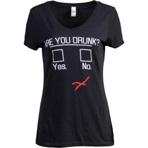 You Drunk? | Funny Beer Drinking, Bar Party Humor Gag Gift Women’s T-Shirt-(Vneck,L) Black