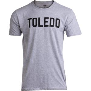 Toledo | Classic Retro City Grey Ohio Maumee Lake Erie Pride Men Women T-Shirt-(Adult,L)