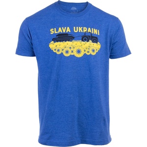 Ukraine Pride | Vintage Style, Retro-Feel Ukrainian Coat of Arms Unisex T-Shirt(Tractor Tank)